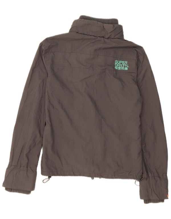 Superdry Womens Bomber Jacket UK 16 Large Grey Nylon