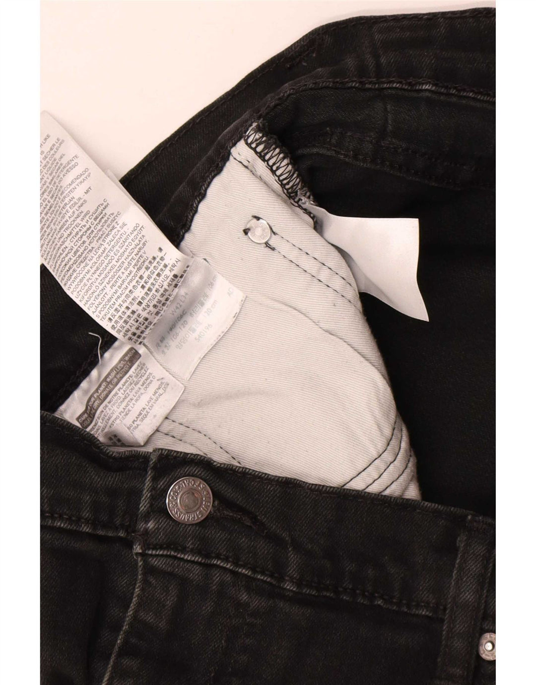 Levi's Mens Straight Jeans W42 L31 Black Cotton