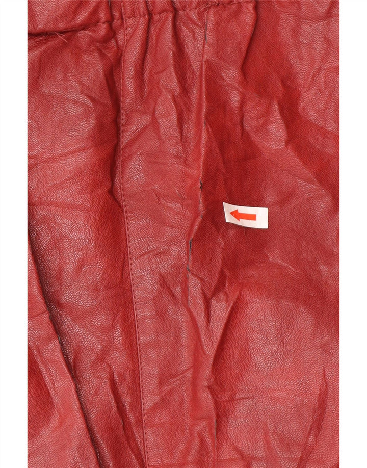 Zara Womens Leather Skirt Small W26  Burgundy