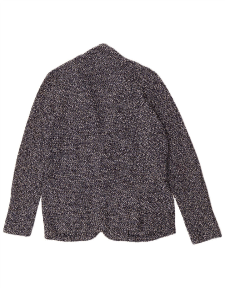 Zara Boys Knit 2 Button Blazer Jacket 13-14 Years Blue Flecked Cotton