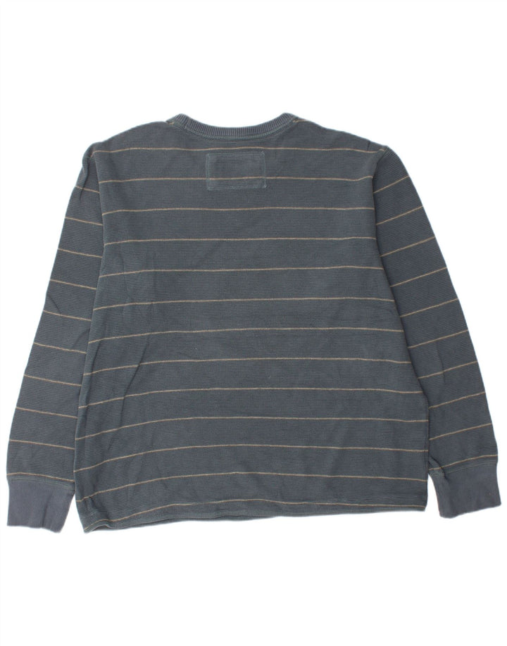 EDDIE BAUER Mens Top Long Sleeve XL Blue Striped Cotton