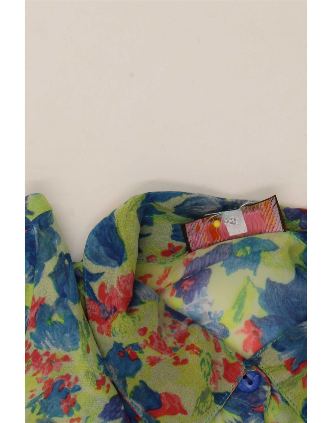 Leonik Womens See Through Shirt Blouse IT 52 2XL Green Floral