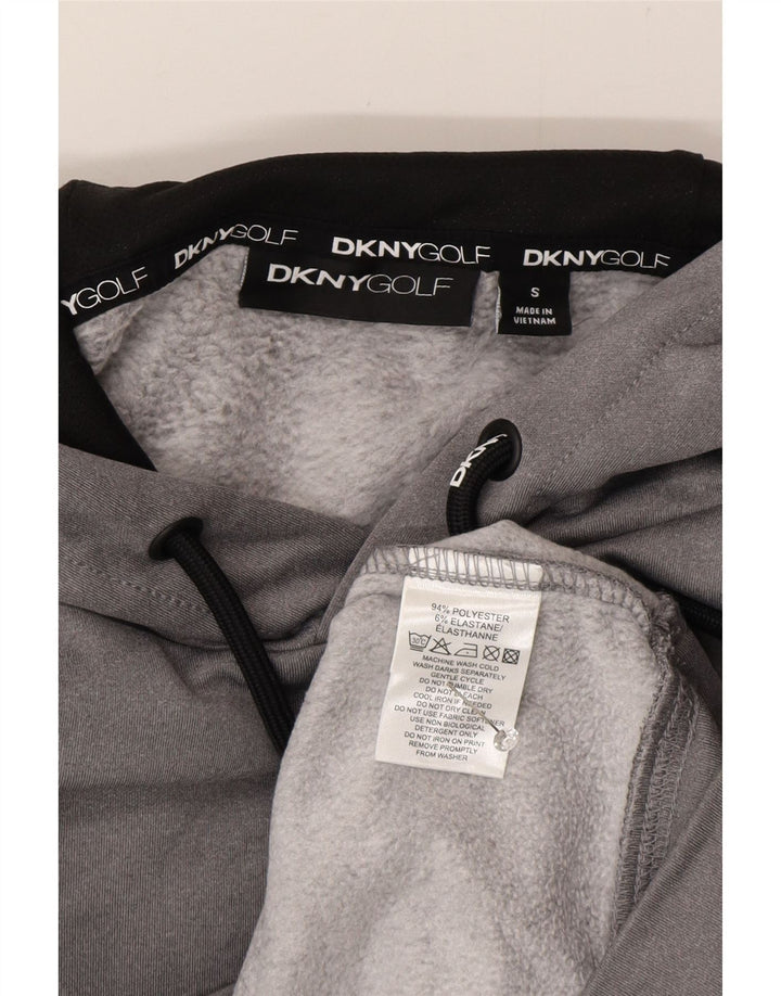 Dkny Mens Graphic Hoodie Jumper Small Grey Polyester