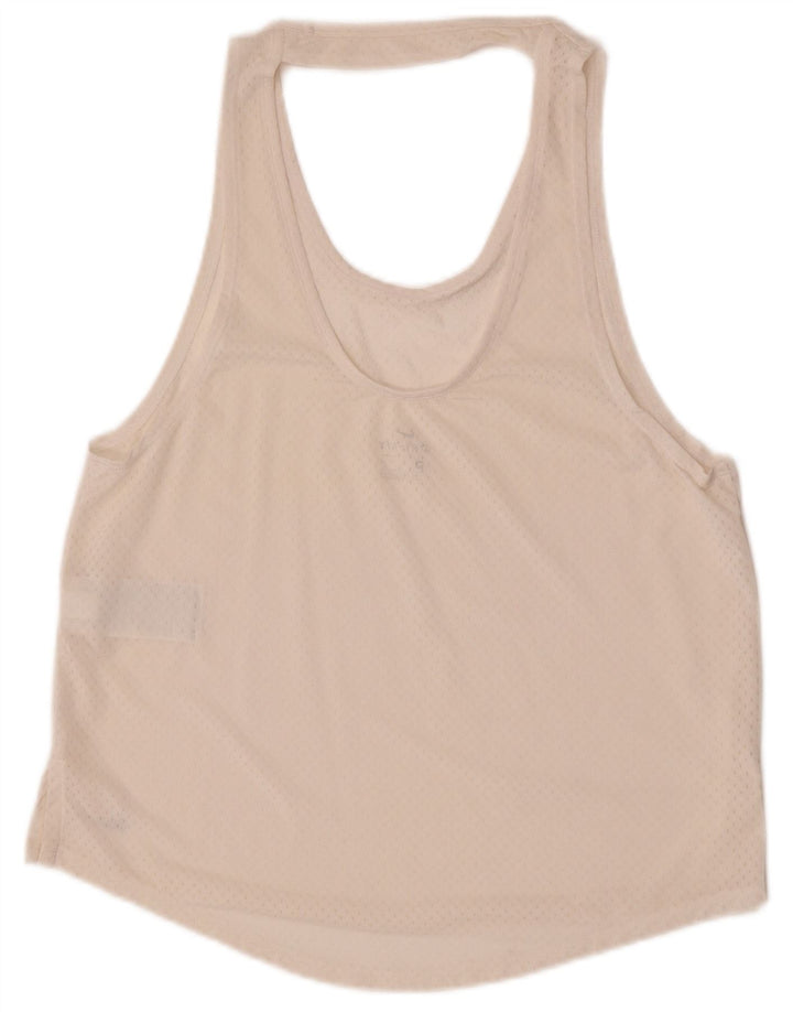 Nike Womens Dri Fit Vest Top UK 12 Medium Off White Polyester
