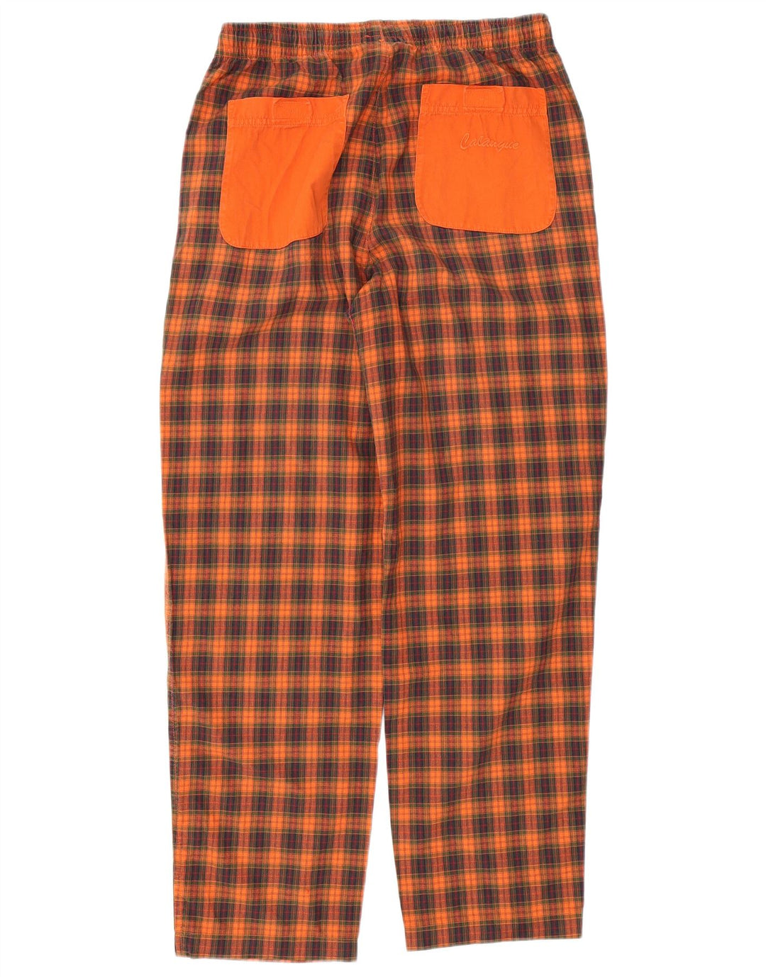 Think Pink Mens Graphic Tracksuit Trousers Small  Orange Check Cotton