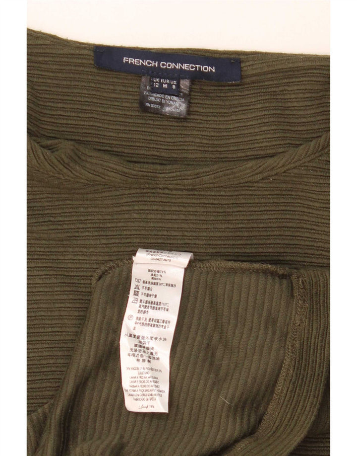 French Connection Womens 3/4 Sleeve Shift Dress UK 12 Medium Khaki Viscose