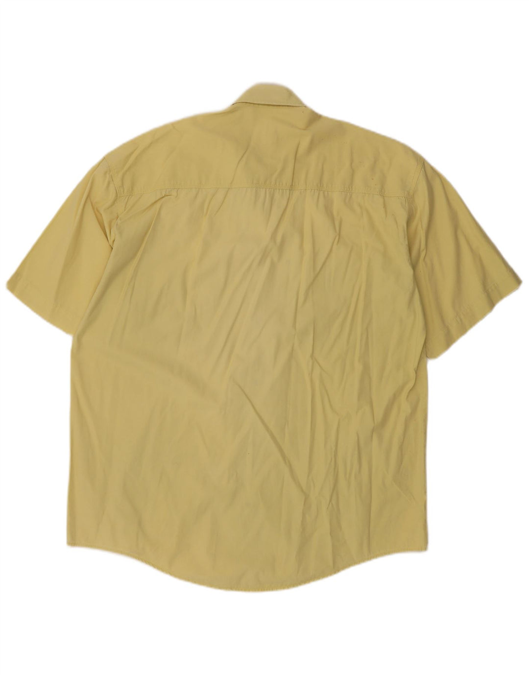 McNeal Mens Short Sleeve Shirt Large Yellow Cotton