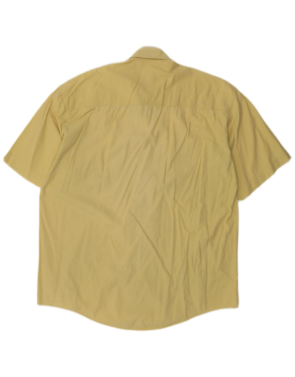 McNeal Mens Short Sleeve Shirt Large Yellow Cotton