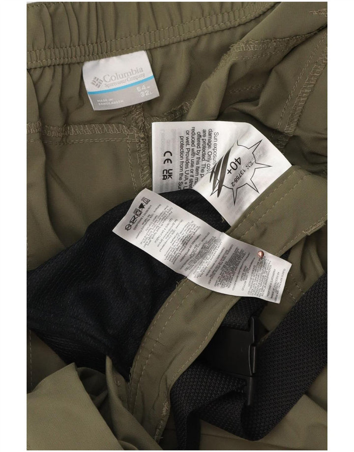Columbia Mens Straight Cargo Trousers W54 L32 Khaki Polyester