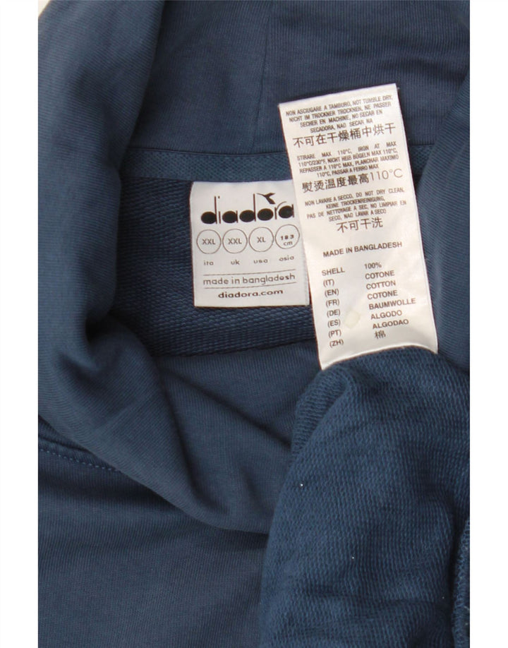 Diadora Mens Roll Neck Sweatshirt Jumper 2XL Navy Blue Cotton
