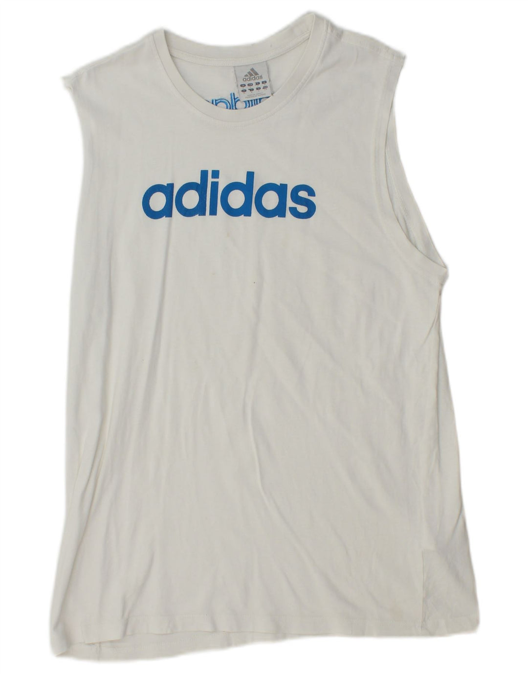 Adidas Mens Graphic Vest Top Medium White Cotton