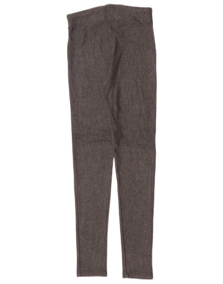 Zara Womens Leggings UK 8 Small Grey Herringbone Viscose