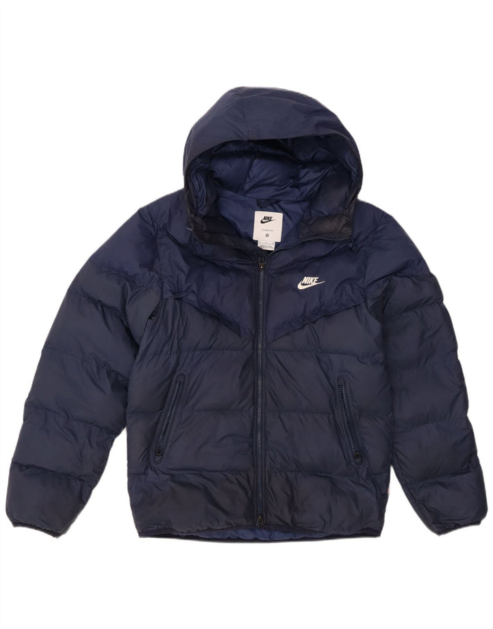 Nike Mens Storm-Fit Hooded Padded Jacket UK 36 Small Navy Blue Polyester