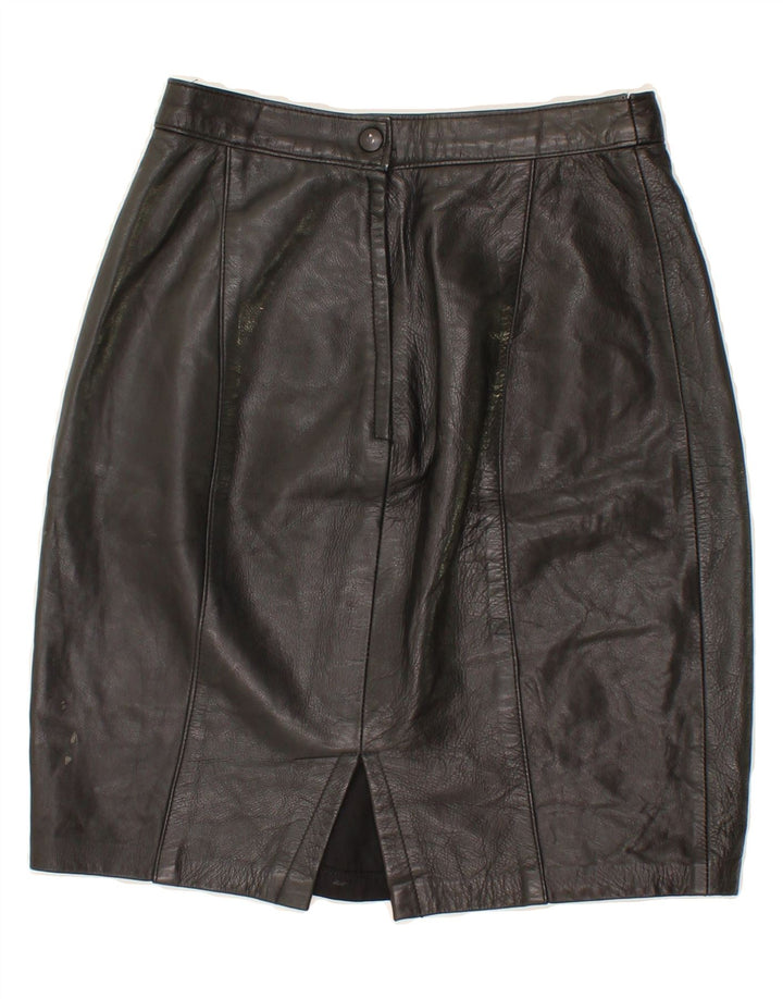 DANIER Womens Leather Skirt UK 10 Small W26  Black Leather Vintage Danier and Second-Hand Danier from Messina Hembry 