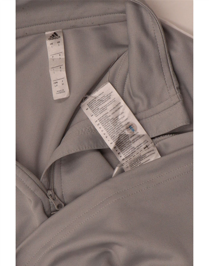 Adidas Mens Aeroready Zip Neck Pullover Tracksuit Top Small Grey Polyester