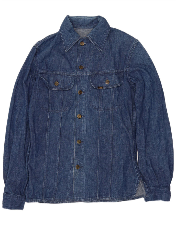 VINTAGE Mens Denim Shirt Small Blue