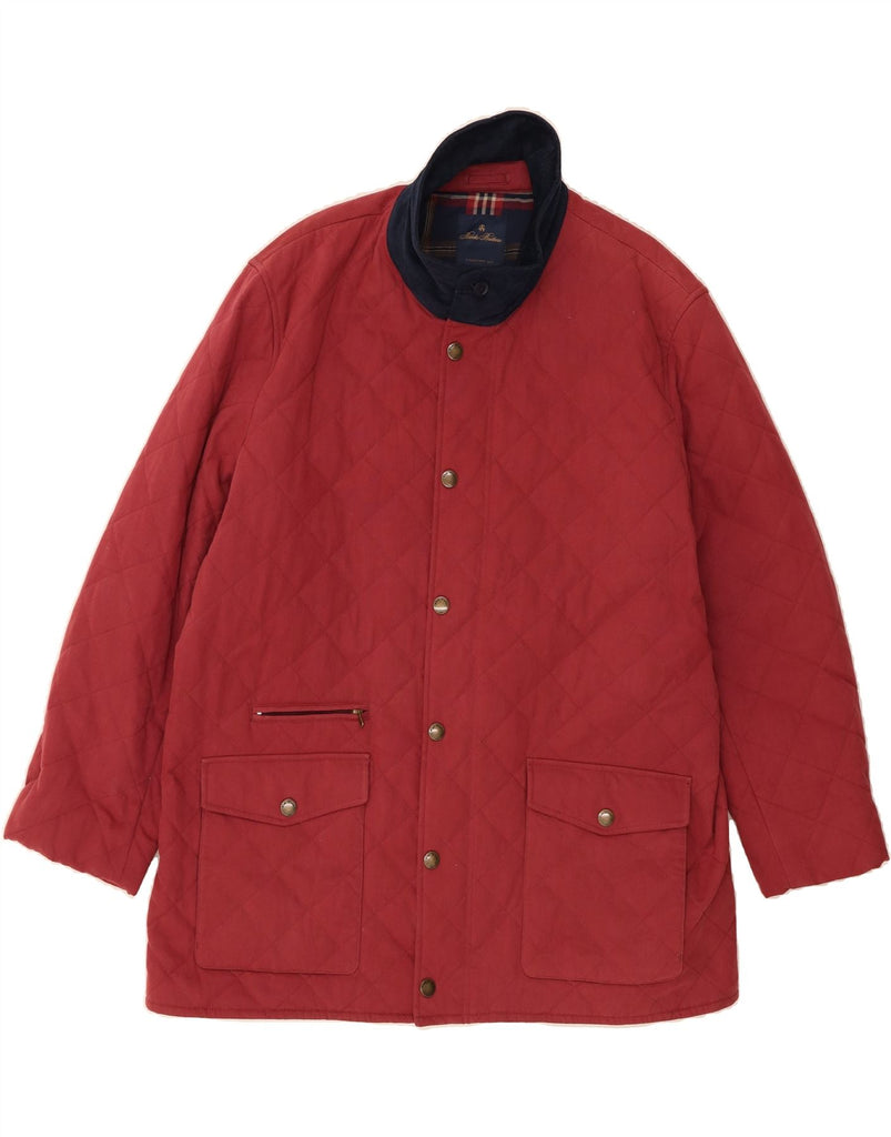 BROOKS BROTHERS Mens Quilted Jacket UK 44 2XL Red Cotton Vintage Brooks Brothers and Second-Hand Brooks Brothers from Messina Hembry 