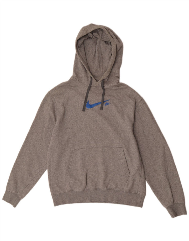 Nike Mens Hoodie Jumper Medium Grey Cotton