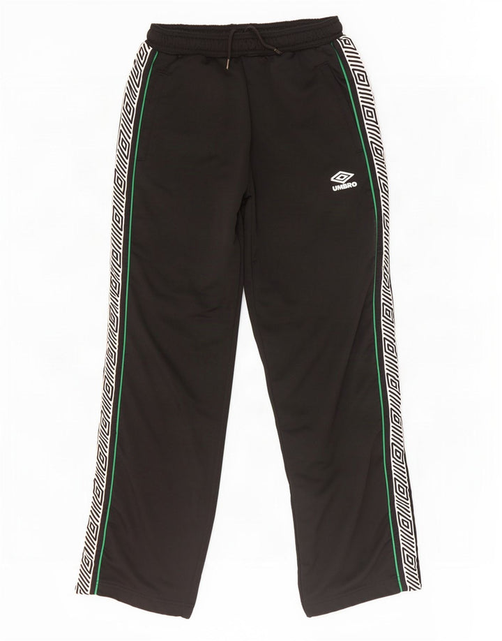 Umbro Mens Graphic Tracksuit Trousers Large Black Colourblock Polyester