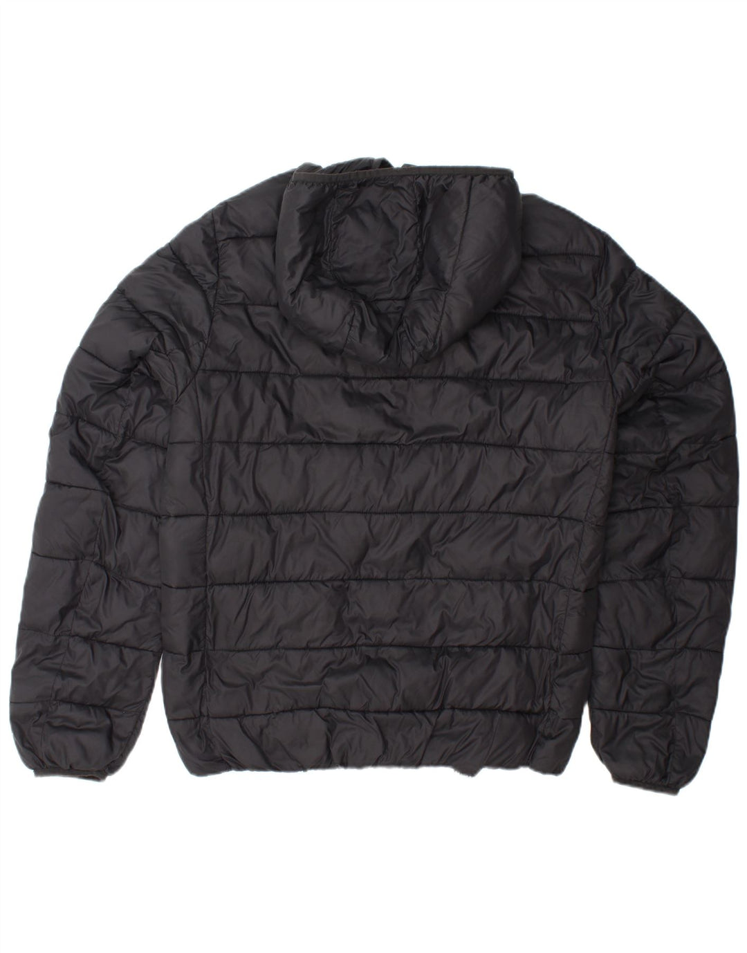 REFRIGUE Mens Hooded Padded Jacket UK 38 Medium Black