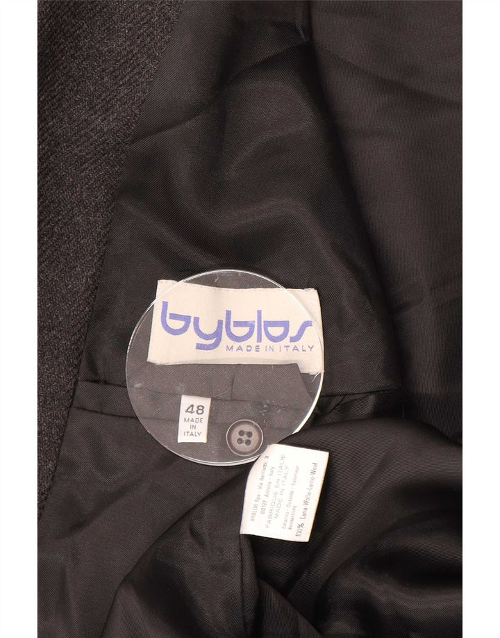 Byblos Mens 2 Button Blazer Jacket IT 48 Medium Grey Wool
