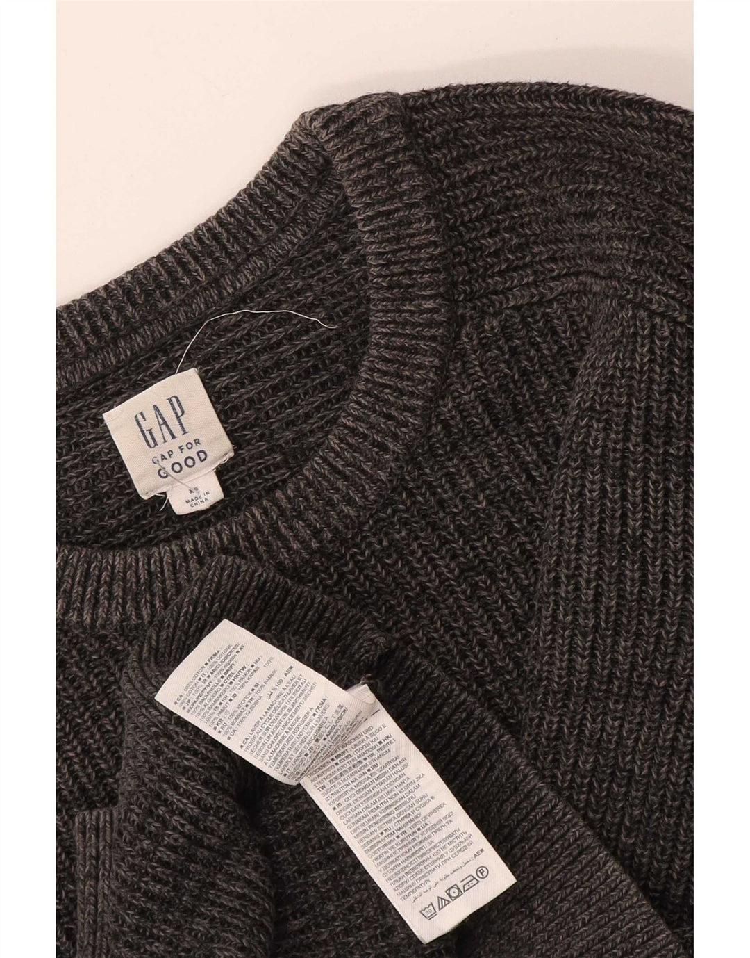 Gap Mens Crew Neck Jumper Sweater XS Grey Cotton
