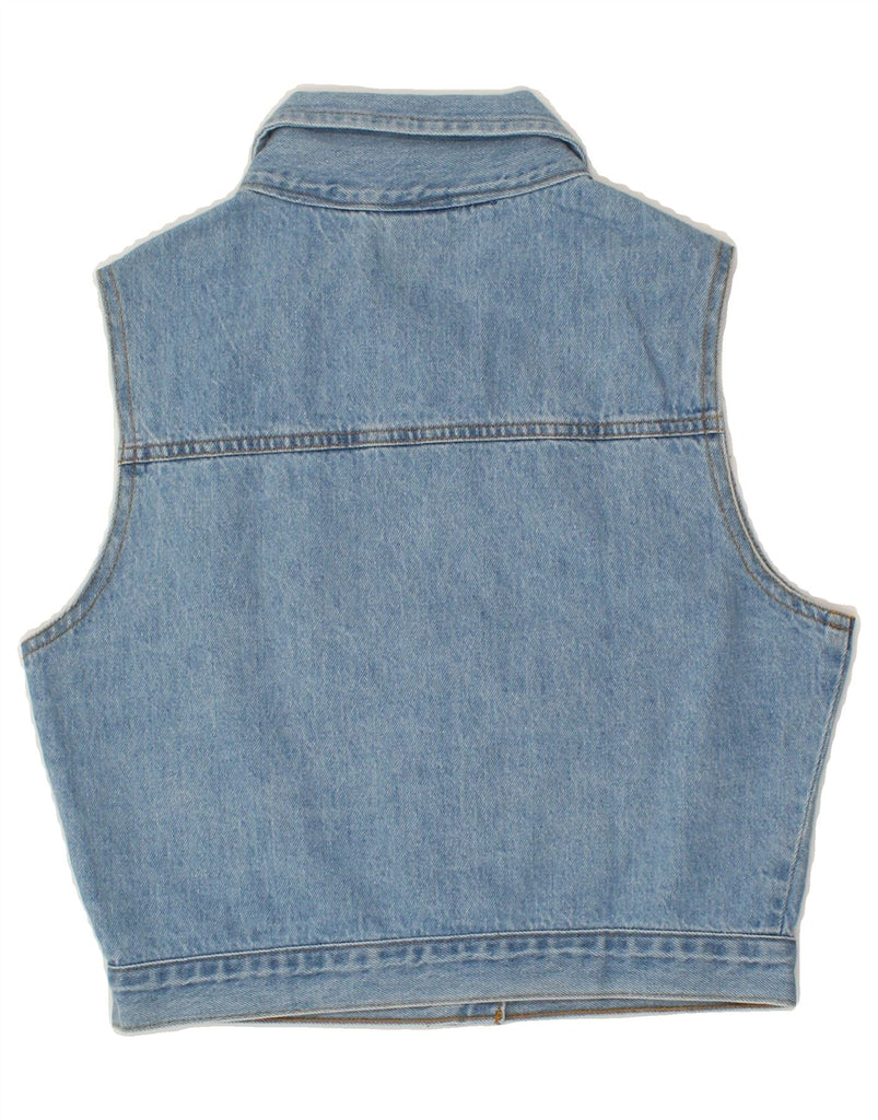 VINTAGE Womens Denim Gilet UK 10 Small Blue Cotton | Vintage Vintage | Thrift | Second-Hand Vintage | Used Clothing | Messina Hembry 