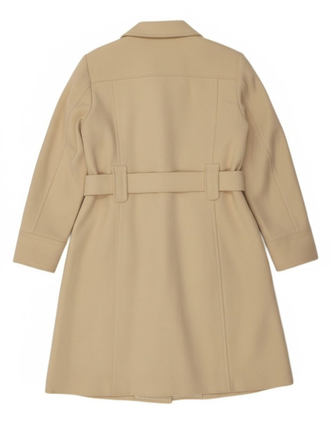 Benetton Womens Double Breasted Coat IT 44 Medium Off White Wool