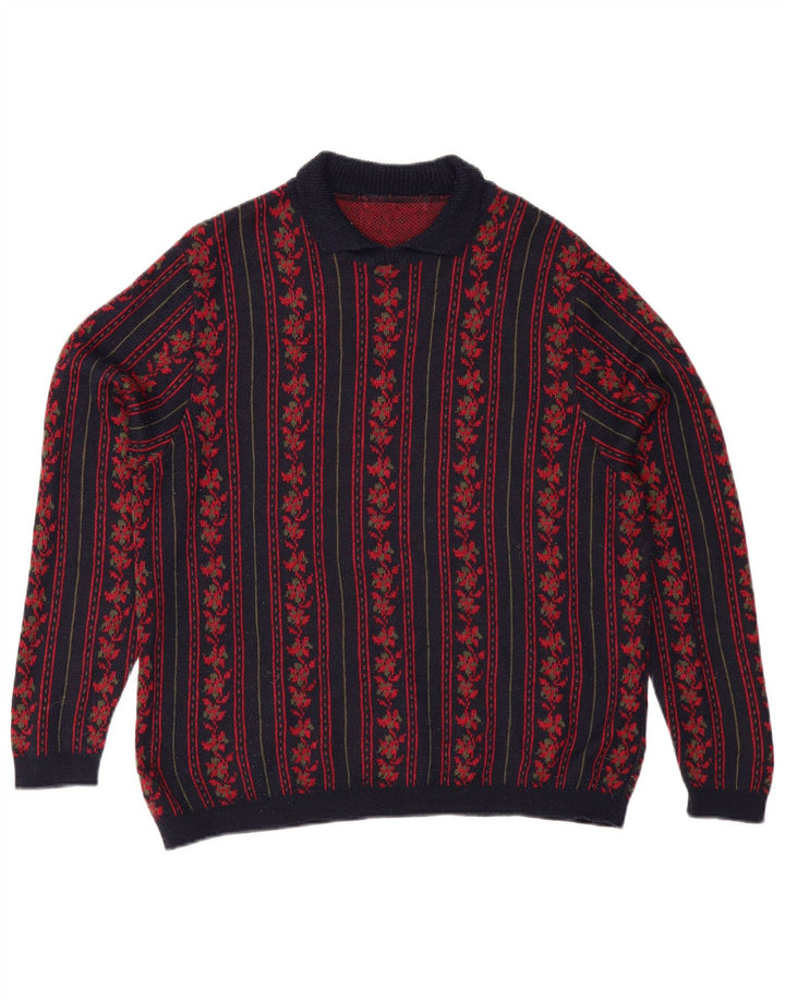 ST MICHAEL Womens Polo Neck Jumper Sweater UK 16 Large  Navy Blue