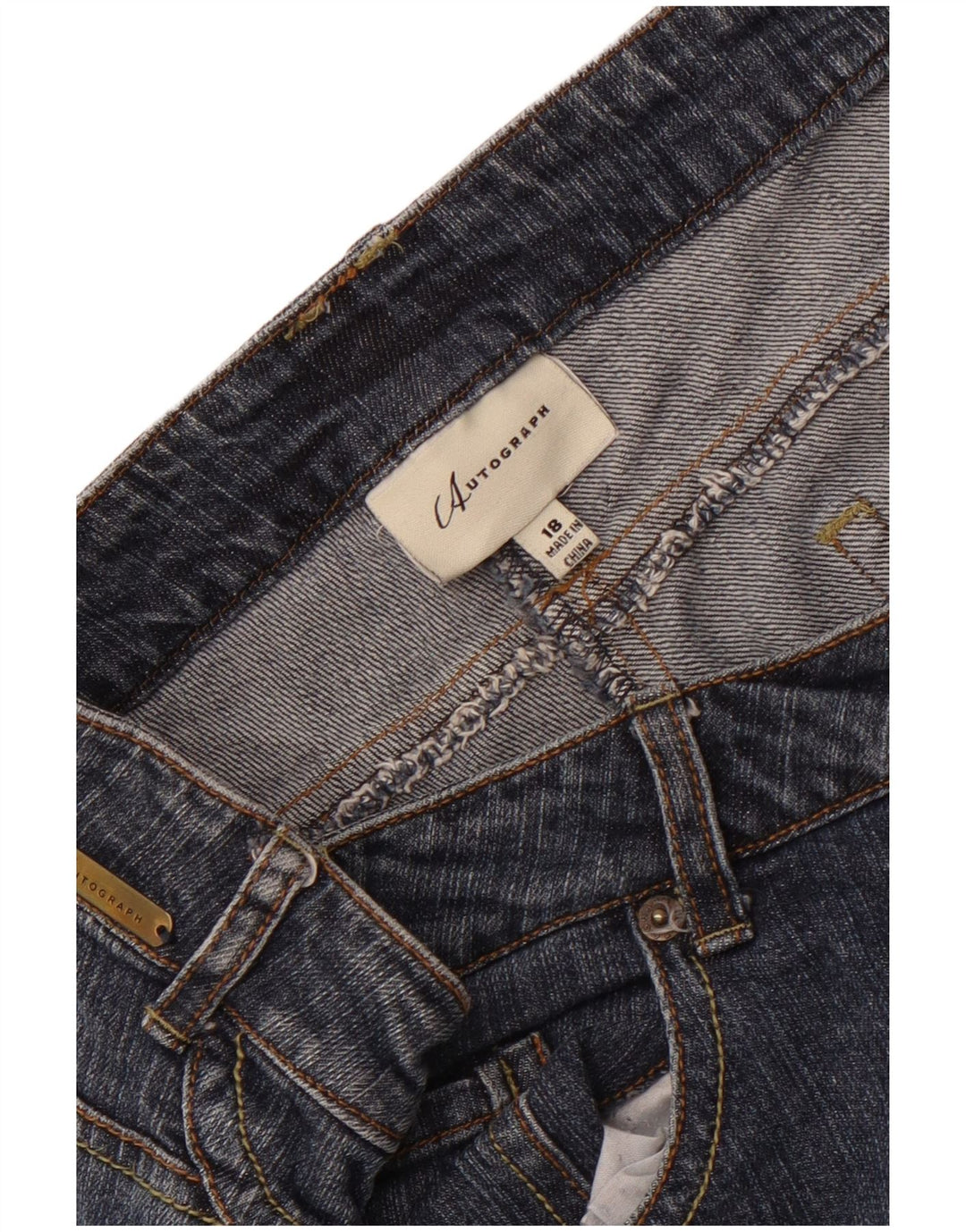 Autograph  Womens Straight Jeans UK 18 XL W38 L33 Blue