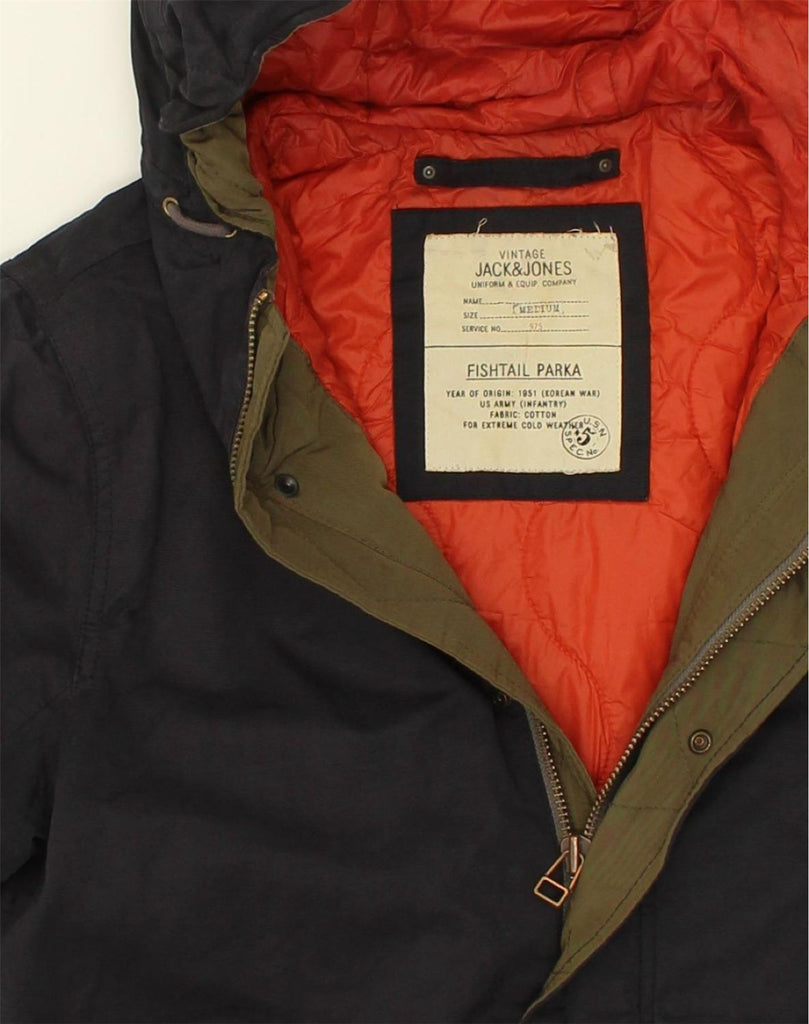 JACK & JONES Mens Hooded Parka Jacket UK 40 Large Black | Vintage Jack & Jones | Thrift | Second-Hand Jack & Jones | Used Clothing | Messina Hembry 