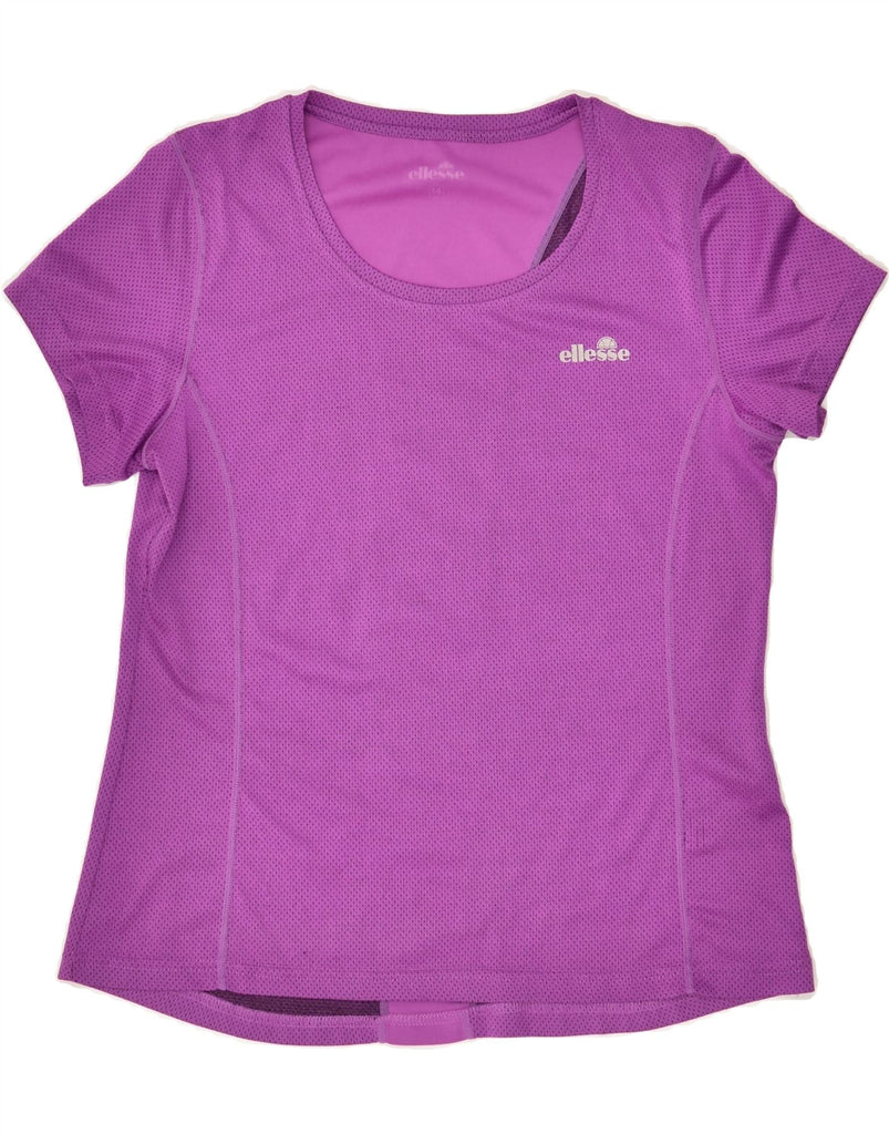 ELLESSE Womens T-Shirt Top UK 14 Medium Purple Polyester | Vintage Ellesse | Thrift | Second-Hand Ellesse | Used Clothing | Messina Hembry 