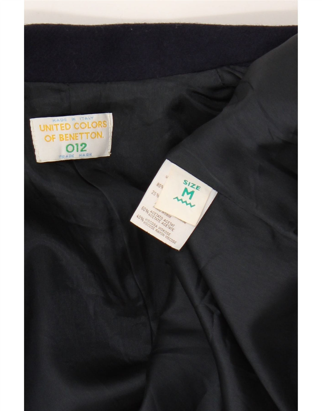 Benetton Boys 2 Button Blazer Jacket 10-11 Years Medium  Navy Blue Wool