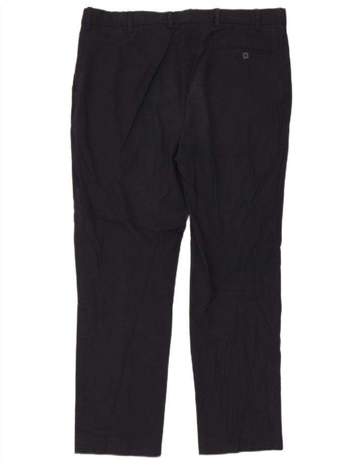 Marks & Spencer Mens Regular Fit Suit Trousers W38 L31 Navy Blue Polyester