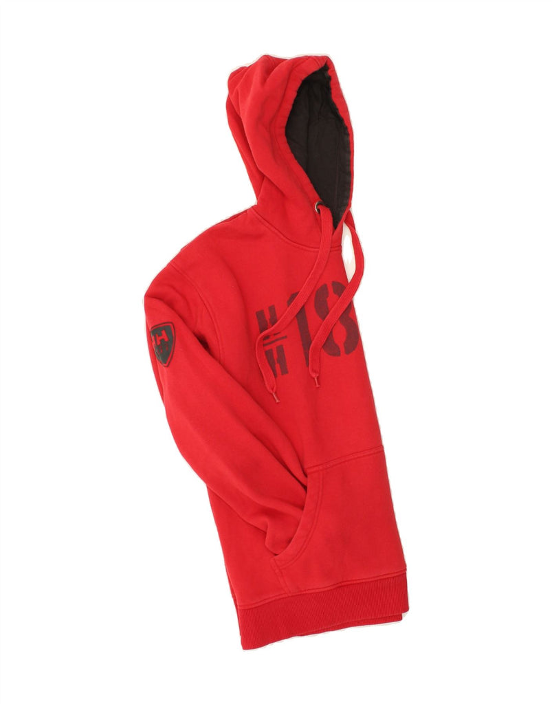 HELLY HANSEN Mens Graphic Hoodie Jumper Large Red Cotton | Vintage Helly Hansen | Thrift | Second-Hand Helly Hansen | Used Clothing | Messina Hembry 