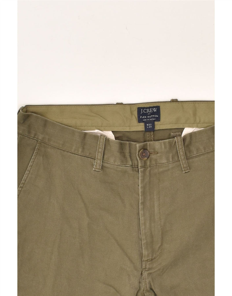 J. CREW Mens Flex Slim Chino Trousers W32 L34 Green Cotton | Vintage J. Crew | Thrift | Second-Hand J. Crew | Used Clothing | Messina Hembry 