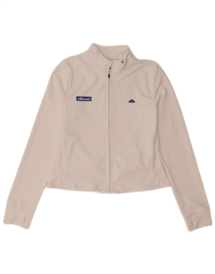 Ellesse Womens Tracksuit Top Jacket UK 10 Small White Polyester