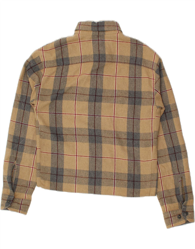 MURPHY & NYE Womens Crop Shirt UK 14 Medium Brown Check | Vintage Murphy & Nye | Thrift | Second-Hand Murphy & Nye | Used Clothing | Messina Hembry 