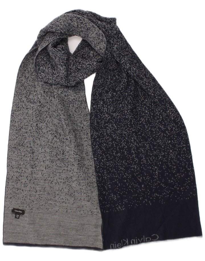 Calvin Klein Mens Rectangle Scarf One Size Navy Blue Flecked