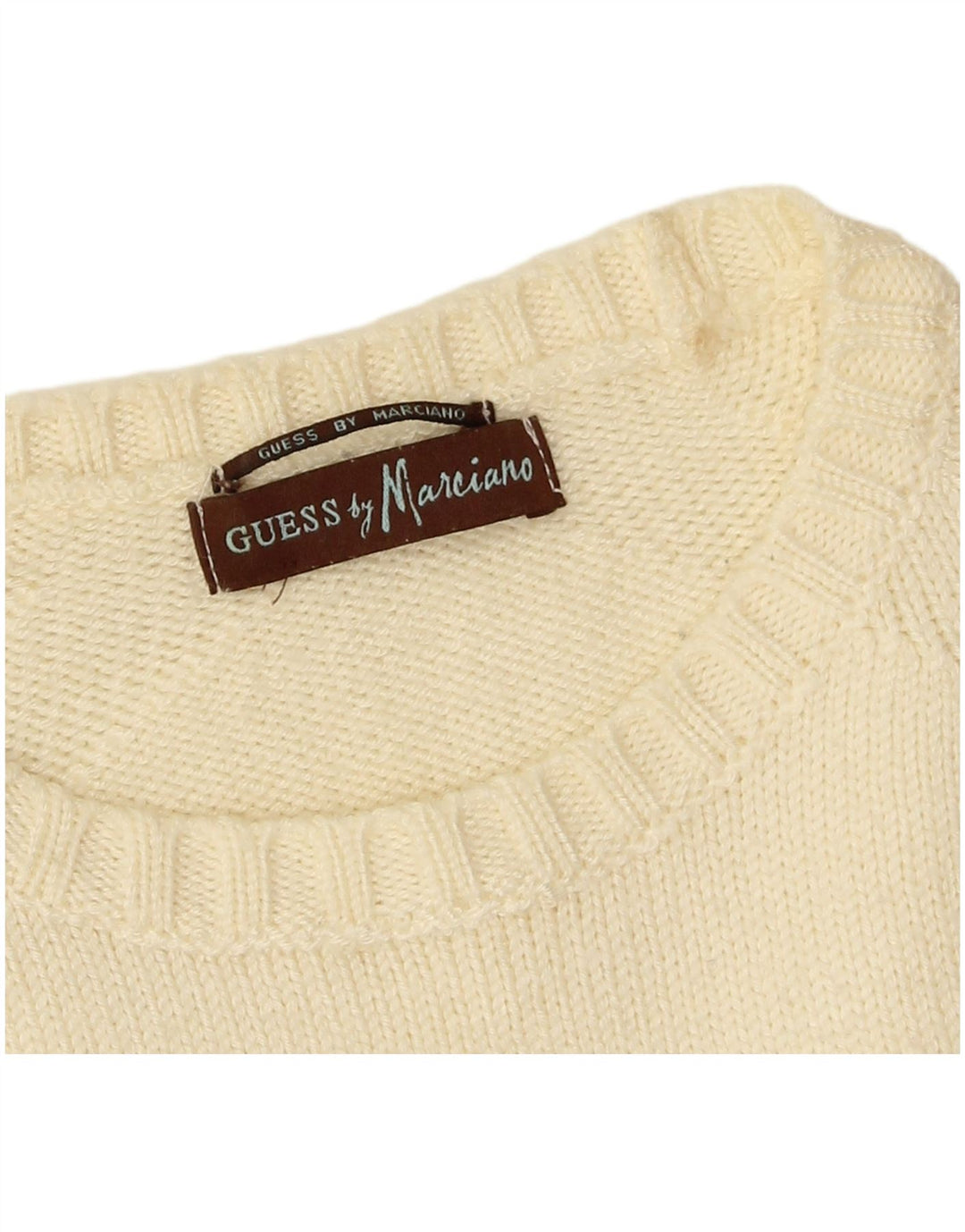 Guess By Marciano Mens Crew Neck Jumper Sweater Medium Off White