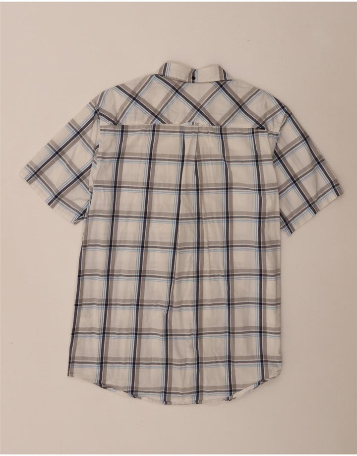 Hurley Mens Short Sleeve Shirt Medium White Check Cotton