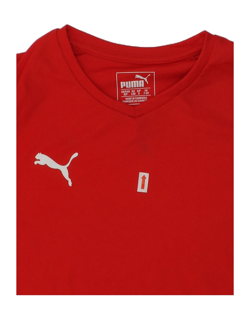 PUMA Boys T-Shirt Top 7-8 Years Red | Vintage Puma | Thrift | Second-Hand Puma | Used Clothing | Messina Hembry 