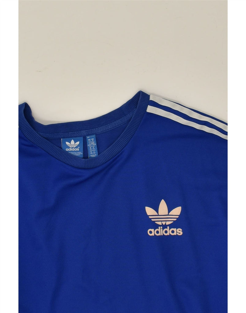 ADIDAS Womens Sweatshirt Jumper UK 14 Large Blue Cotton | Vintage Adidas | Thrift | Second-Hand Adidas | Used Clothing | Messina Hembry 