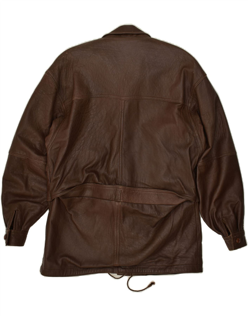 VINTAGE Mens Leather Coat UK 42 XL Brown Vintage Vintage and Second-Hand Vintage from Messina Hembry 