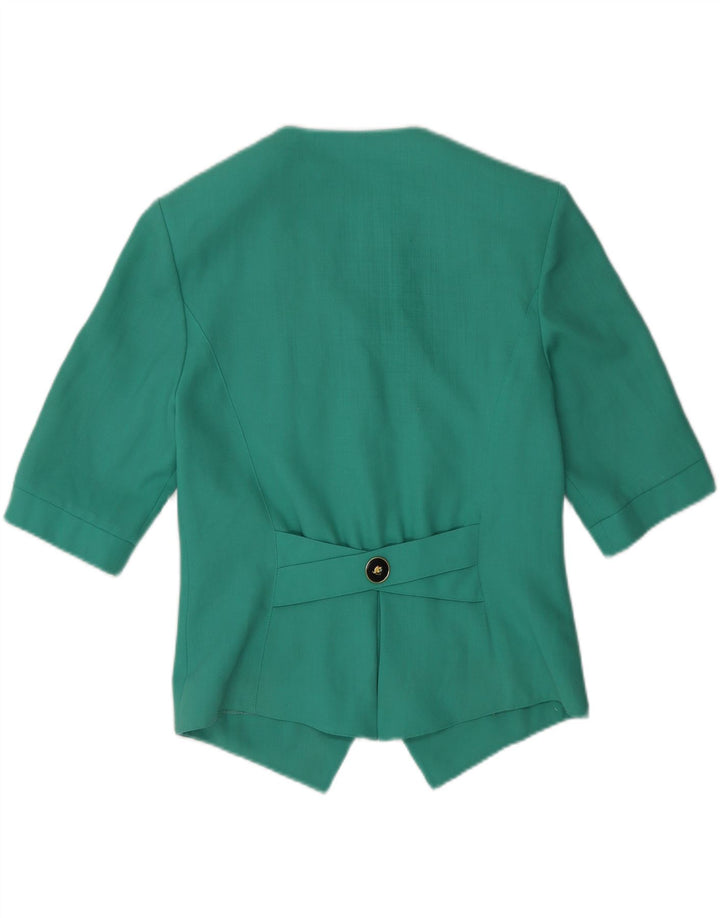 BASLER Womens Short Sleeve Blazer Jacket UK 10 Small Green Classic
