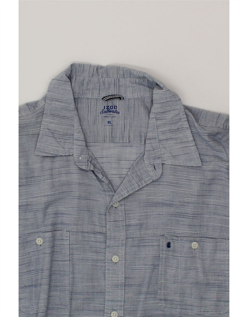 IZOD Mens Short Sleeve Shirt XL Blue Pinstripe Cotton Vintage Izod and Second-Hand Izod from Messina Hembry 