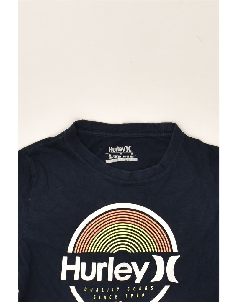 HURLEY Boys Graphic T-Shirt Top 10-11 Years Medium  Navy Blue | Vintage Hurley | Thrift | Second-Hand Hurley | Used Clothing | Messina Hembry 