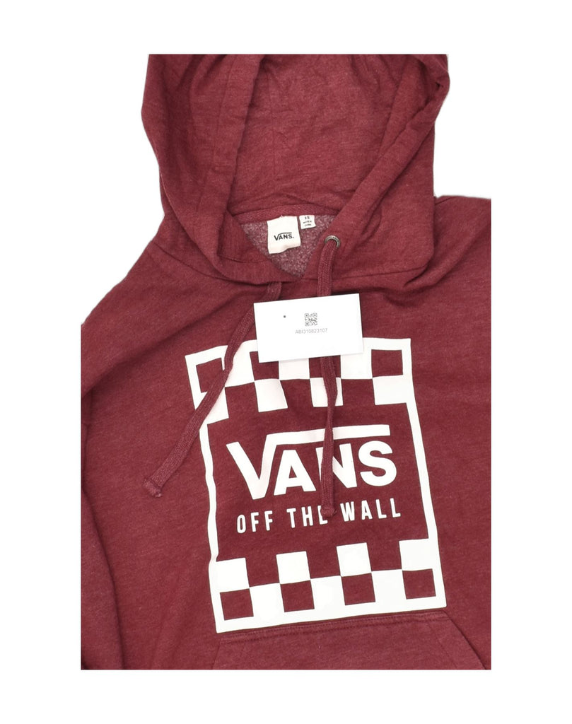 VANS Mens Graphic Hoodie Jumper XS Burgundy Cotton | Vintage Vans | Thrift | Second-Hand Vans | Used Clothing | Messina Hembry 