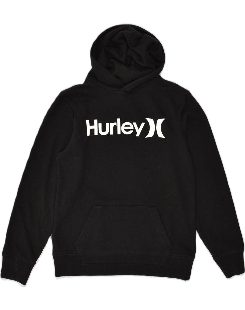 HURLEY Boys Graphic Hoodie Jumper 14-15 Years Black Cotton | Vintage Hurley | Thrift | Second-Hand Hurley | Used Clothing | Messina Hembry 