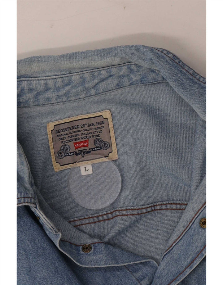 Carrera Mens Denim Shirt Large Blue